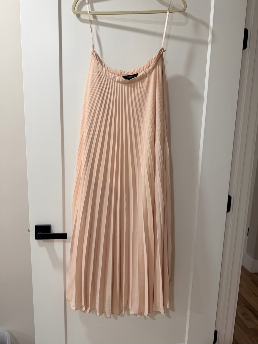 White House Black Market Pleated Full Length Skirt in Blush